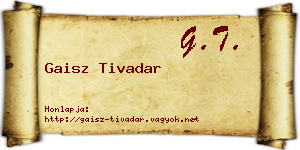 Gaisz Tivadar névjegykártya